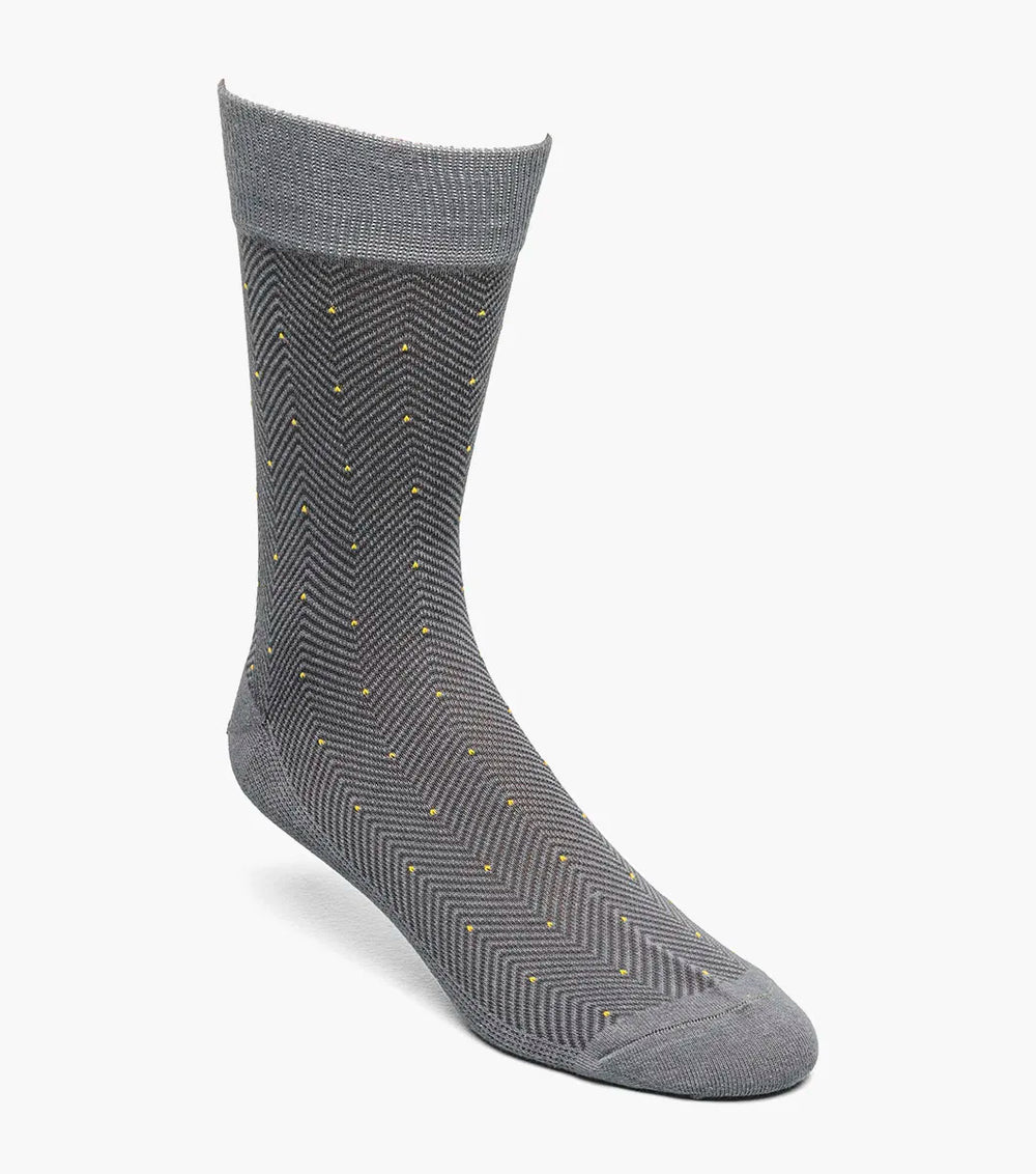 Herringbone Dot Mens Crew Dress Socks