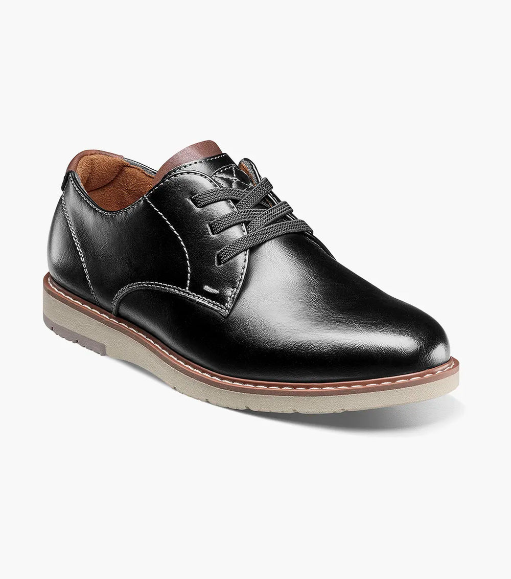 Vibe Jr. Boys Elastic Lace Plain Toe Oxford