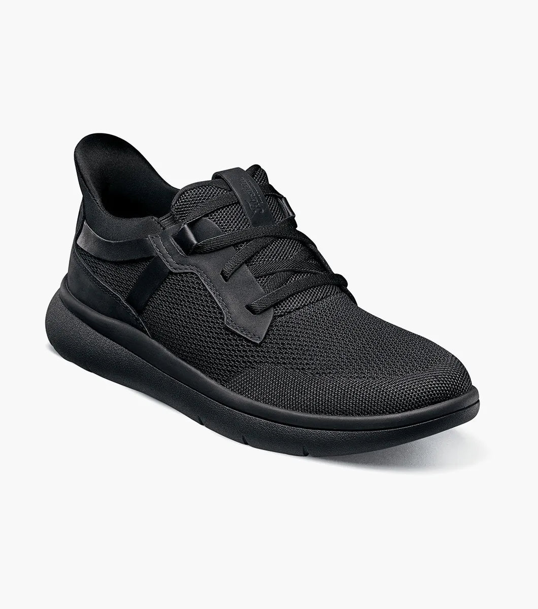 Fleet Knit Elastic Lace Slip On Sneaker