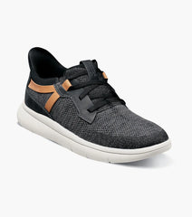 Fleet Knit Elastic Lace Slip On Sneaker