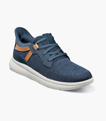 Fleet Knit Elastic Lace Slip On Sneaker