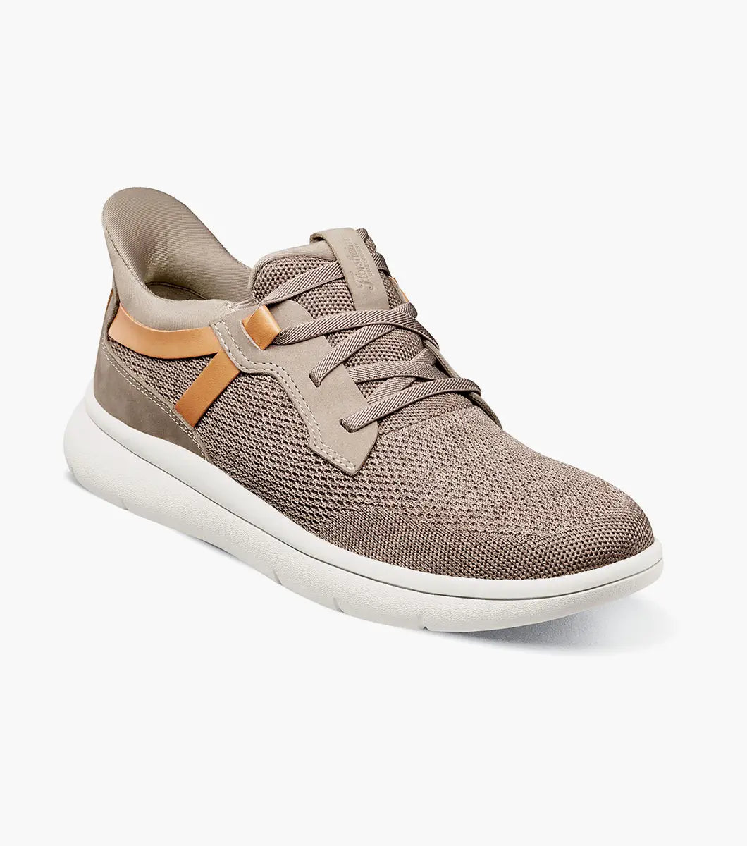 Fleet Knit Elastic Lace Slip On Sneaker