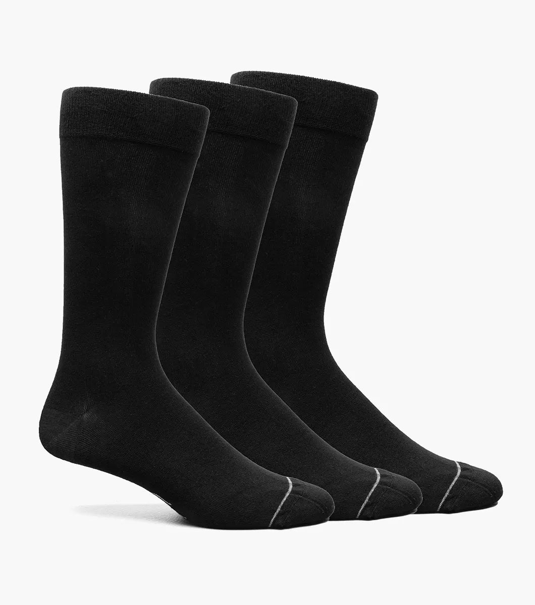 3-Pack Bamboo Solid Solid Men’s Crew Dress Socks